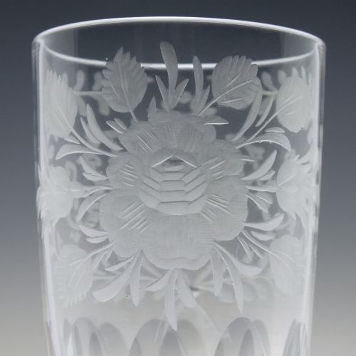 ANTIQUE ENGRAVED 19TH CENTURY GLASS TUMBLER C1890 - ADDITIONAL PHOTO 2