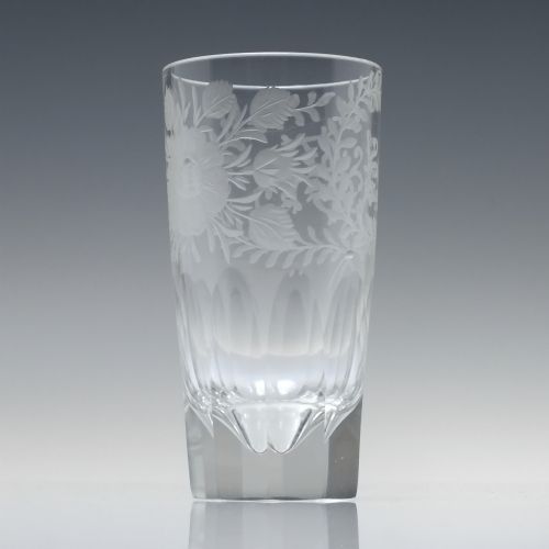 ANTIQUE ENGRAVED 19TH CENTURY GLASS TUMBLER C1890 - ADDITIONAL PHOTO 3
