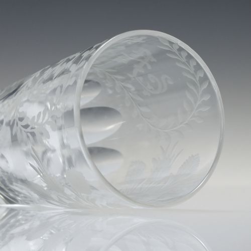 ANTIQUE ENGRAVED 19TH CENTURY GLASS TUMBLER C1890 - ADDITIONAL PHOTO 6