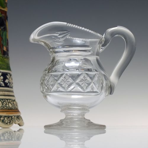 ANTIQUE 19TH CENTURY CUT GLASS CREAM JUG C1820 - ADDITIONAL PHOTO 1