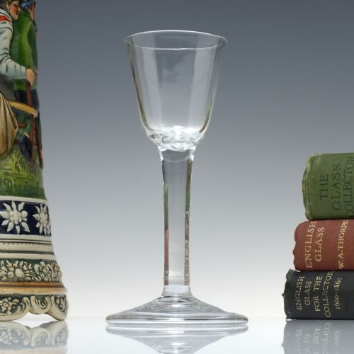 antique 18th century plain stem wine glass c1740 - CATEGORY: ANTIQUE GLASS - DATED 1750