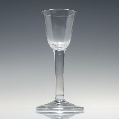 ANTIQUE 18TH CENTURY PLAIN STEM WINE GLASS C1740 - ADDITIONAL PHOTO 1