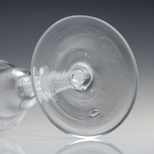 RARE LARGE JACOBITE ACROSTIC ENGRAVED AIR TWIST WINE GLASS GOBLET C1750 - ADDITIONAL PHOTO 8