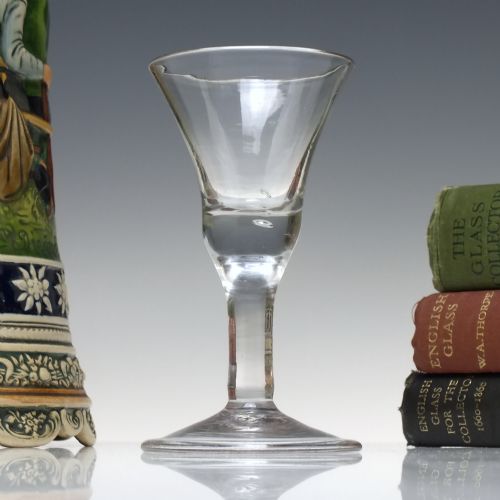 antique 18th century plain stem wine glass c1740 - CATEGORY: ANTIQUE GLASS - DATED 1750