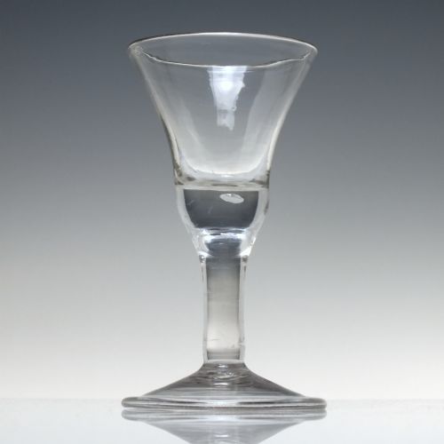 ANTIQUE 18TH CENTURY PLAIN STEM WINE GLASS C1740 - ADDITIONAL PHOTO 1