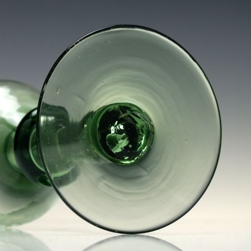 ANTIQUE ENGLISH 18TH CENTURY ENGRAVED EXPORT WINE GLASS C1750 - ADDITIONAL PHOTO 4