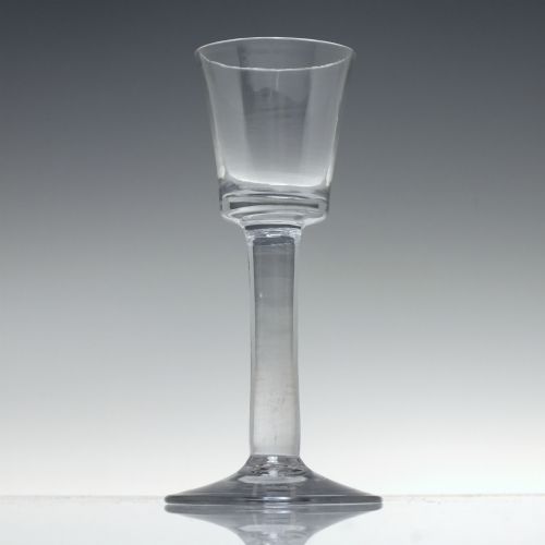 GEORGIAN BUCKET BOWL PLAIN STEM WINE GLASS C1750 - ADDITIONAL PHOTO 2
