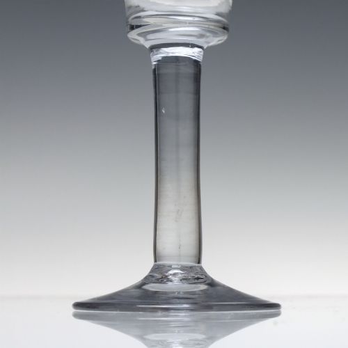 GEORGIAN BUCKET BOWL PLAIN STEM WINE GLASS C1750 - ADDITIONAL PHOTO 3