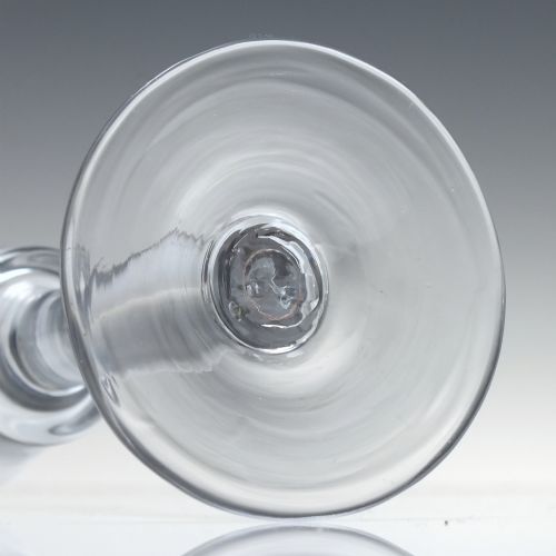 GEORGIAN BUCKET BOWL PLAIN STEM WINE GLASS C1750 - ADDITIONAL PHOTO 6