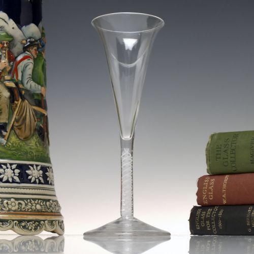 antique opaque twist champagne glass c1760 - CATEGORY: ANTIQUE GLASS - DATED 1700