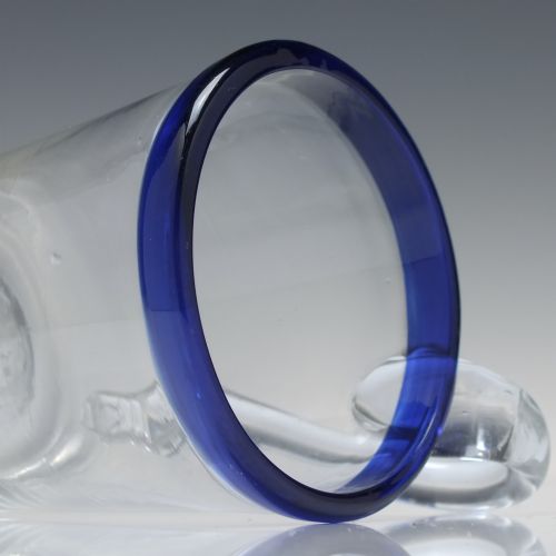 18TH CENTURY BLUE RIMMED GLASS DUTCH TANKARD C1790 - ADDITIONAL PHOTO 1