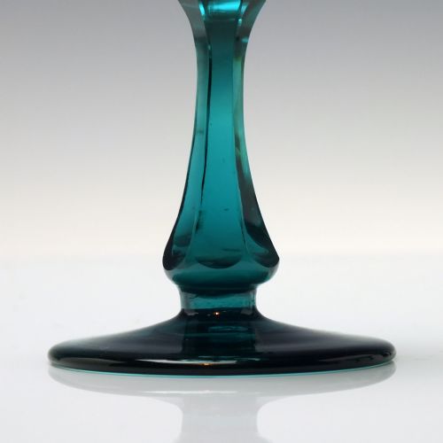 SIX ANTIQUE VICTORIAN EMERALD GREEN WINE GLASSES C1880 - ADDITIONAL PHOTO 2