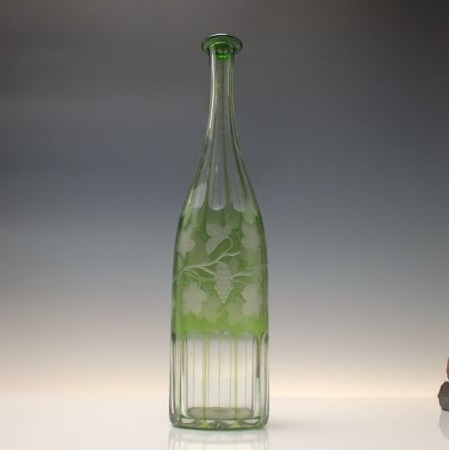 19th century engraved glass serving bottle c1860 - CATEGORY: ANTIQUE GLASS - DATED 1860