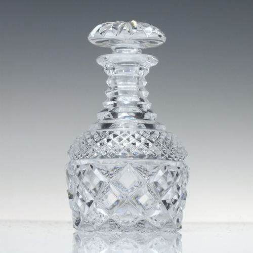 PAIR ANTIQUE EDWARDIAN MINIATURE PERSONAL WHISKY OR SPIRIT GLASS DECANTERS C1910 - ADDITIONAL PHOTO 1