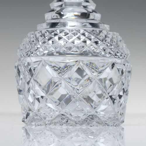 PAIR ANTIQUE EDWARDIAN MINIATURE PERSONAL WHISKY OR SPIRIT GLASS DECANTERS C1910 - ADDITIONAL PHOTO 3