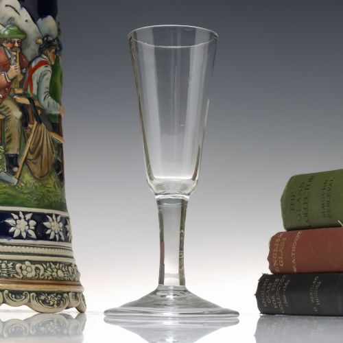 antique 18th century georgian plain stem ale glass c1740 - CATEGORY: ANTIQUE GLASS - DATED 1750