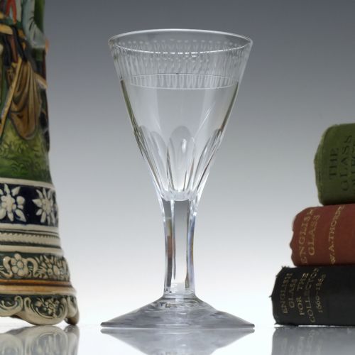 antique engraved georgian gin glass c1790 - CATEGORY: ANTIQUE GLASS - DATED 18TH CENTURY