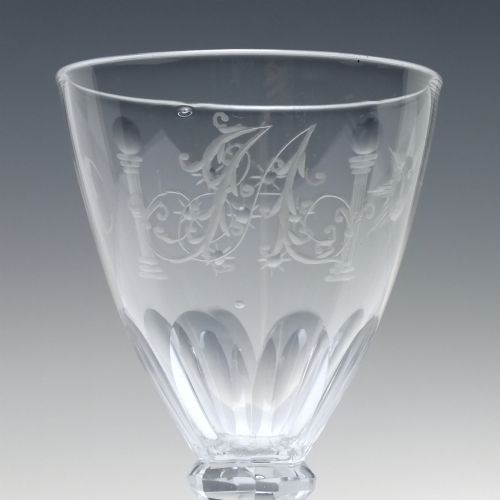 ANTIQUE 18TH CENTURY MASONIC ENGRAVED WINE GLASS C1790 - ADDITIONAL PHOTO 3