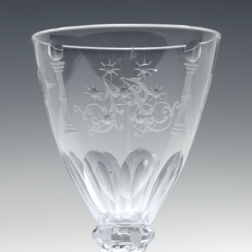 ANTIQUE 18TH CENTURY MASONIC ENGRAVED WINE GLASS C1790 - ADDITIONAL PHOTO 5