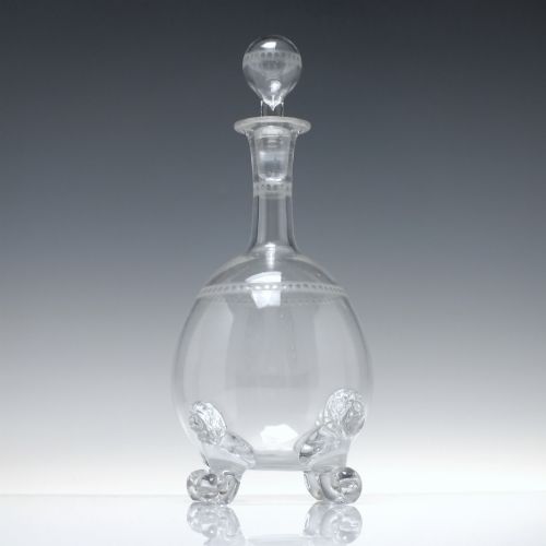 THOMAS WEB LION MASK DECANTER AND TWO MATCHING WHISKY GLASSES C1870 - ADDITIONAL PHOTO 1