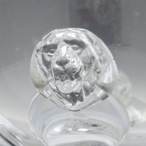 THOMAS WEB LION MASK DECANTER AND TWO MATCHING WHISKY GLASSES C1870 - ADDITIONAL PHOTO 4