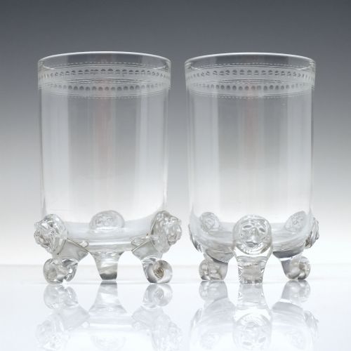 THOMAS WEB LION MASK DECANTER AND TWO MATCHING WHISKY GLASSES C1870 - ADDITIONAL PHOTO 7