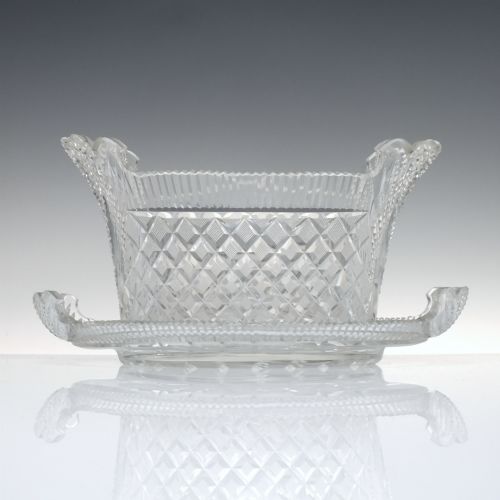 antique irish waterford cut glass fruit bowl and plate c1840 - CATEGORY: ANTIQUE GLASS - DATED 1850