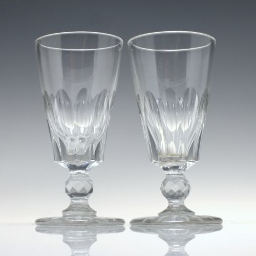 pair victorian ale glass c1850 - CATEGORY: ANTIQUE GLASS - DATED 1850