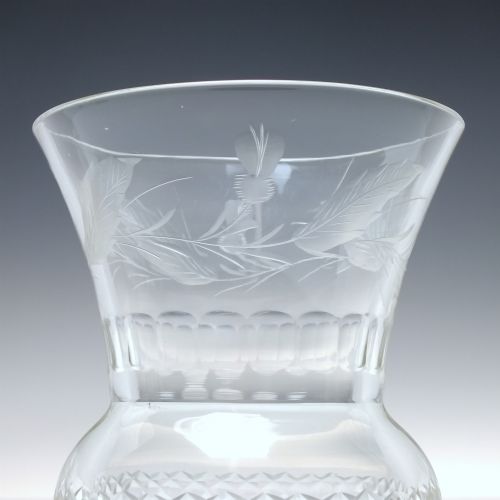 EDWARDIAN SCOTTISH THISTLE ENGRAVED WHISKY GLASS TUMBLER C1910 - ADDITIONAL PHOTO 1