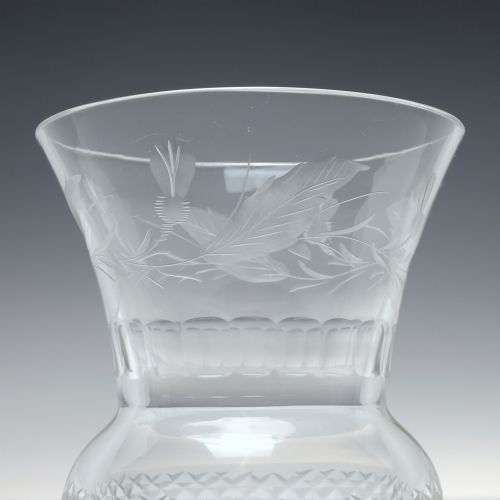 EDWARDIAN SCOTTISH THISTLE ENGRAVED WHISKY GLASS TUMBLER C1910 - ADDITIONAL PHOTO 2
