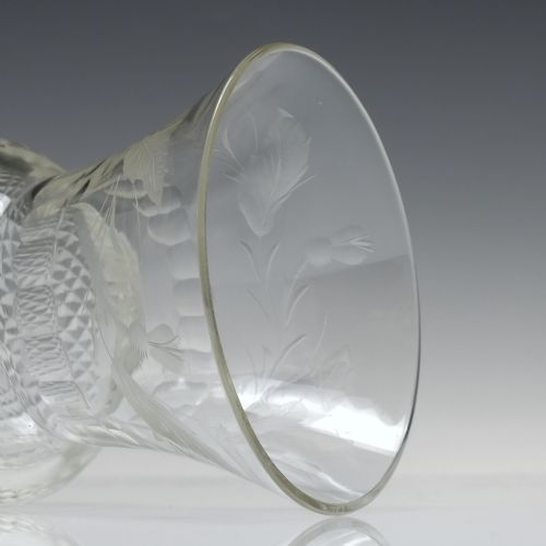 EDWARDIAN SCOTTISH THISTLE ENGRAVED WHISKY GLASS TUMBLER C1910 - ADDITIONAL PHOTO 3