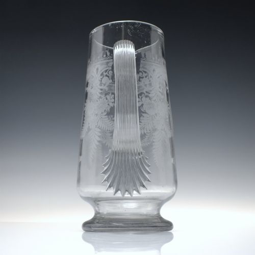 TALL ANTIQUE 19TH CENTURY ETCHED WATER JUG C1880 - ADDITIONAL PHOTO 3