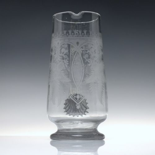 TALL ANTIQUE 19TH CENTURY ETCHED WATER JUG C1880 - ADDITIONAL PHOTO 4