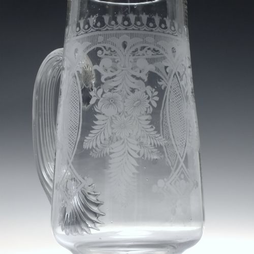 TALL ANTIQUE 19TH CENTURY ETCHED WATER JUG C1880 - ADDITIONAL PHOTO 6