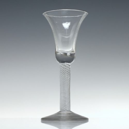 18TH CENTURY MULTI SPIRAL TWO PIECE AIR TWIST WINE GLASS C1750 - ADDITIONAL PHOTO 1