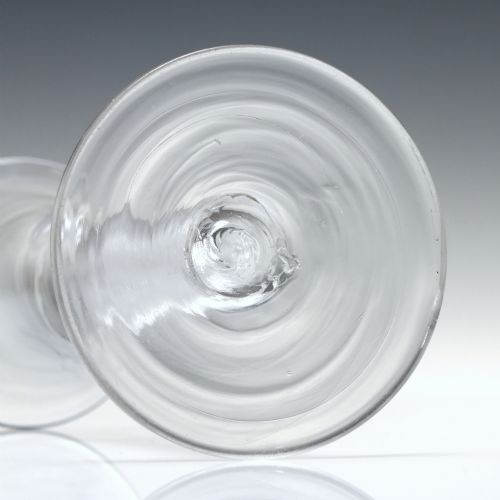 18TH CENTURY MULTI SPIRAL TWO PIECE AIR TWIST WINE GLASS C1750 - ADDITIONAL PHOTO 5