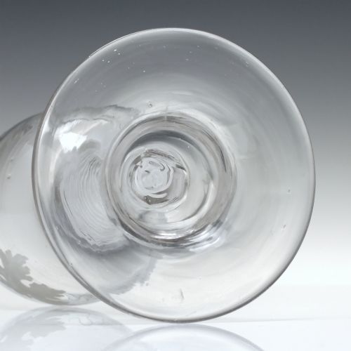 18TH CENTURY ENGRAVED OPAQUE TWIST WINE GLASS GOBLET C1760 - ADDITIONAL PHOTO 8