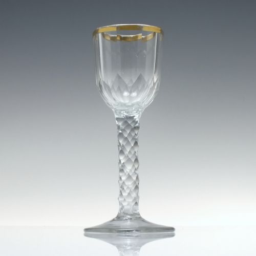 GEORGIAN FACET CUT DECAGON BOWL WINE GLASS C1780 - ADDITIONAL PHOTO 1