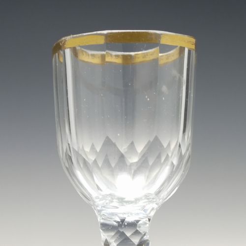 GEORGIAN FACET CUT DECAGON BOWL WINE GLASS C1780 - ADDITIONAL PHOTO 3