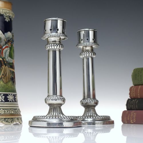 PAIR OF GEORGIAN SILVER CANDLE STICKS BIRMINGHAM 1809 - ADDITIONAL PHOTO 2
