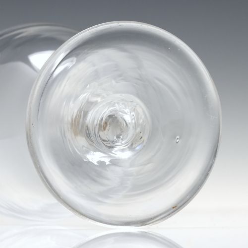 18TH CENTURY GEORGIAN INCURVED BUCKET BOWL GLASS RUMMER C1760 - ADDITIONAL PHOTO 3