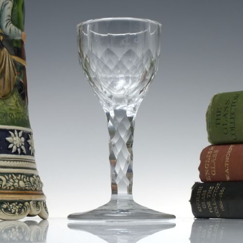 19th century facet cut wine glass c1850 - CATEGORY: ANTIQUE GLASS - DATED 1850