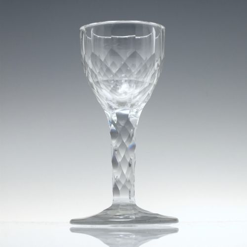 19TH CENTURY FACET CUT WINE GLASS C1850 - ADDITIONAL PHOTO 1