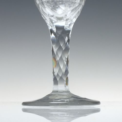 19TH CENTURY FACET CUT WINE GLASS C1850 - ADDITIONAL PHOTO 2
