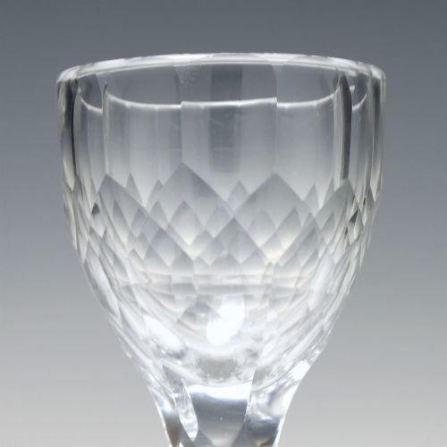 19TH CENTURY FACET CUT WINE GLASS C1850 - ADDITIONAL PHOTO 3