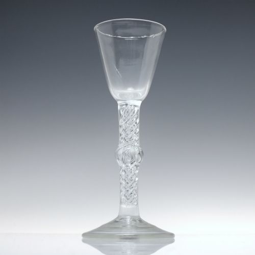 ANTIQUE 19TH CENTURY MERCURY TWIST WINE GLASS C1890 - ADDITIONAL PHOTO 1