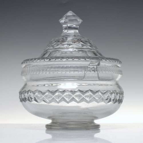 anglo irish glass tureen c1820 - CATEGORY: ANTIQUE GLASS - DATED 19TH CENTURY
