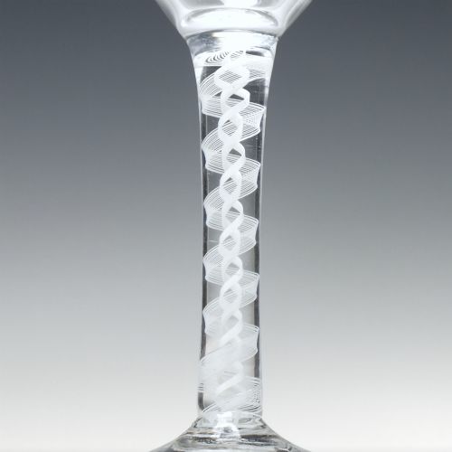 ANTIQUE 18TH CENTURY OPAQUE TWIST WINE GLASS C1760 - ADDITIONAL PHOTO 2