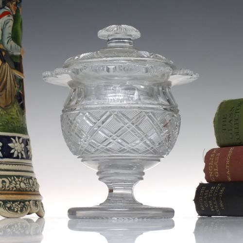 georgian anglo irish glass covered preserve jar c1820 - CATEGORY: ANTIQUE GLASS - DATED 1800