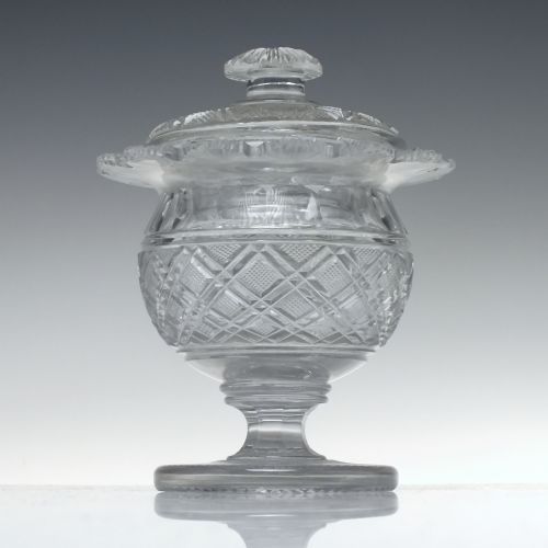 GEORGIAN ANGLO IRISH GLASS COVERED PRESERVE JAR C1820 - ADDITIONAL PHOTO 1